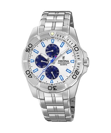 OROLOGIO FESTINA MULTIFUNZIONE COLLEZIONE F20445/1 ARGENTO CINTURINO IN ACCIAIO, UOMO