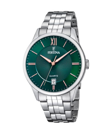 OROLOGIO FESTINA F20425/7 VERDE CON CINTURINO IN ACCIAIO, UOMO